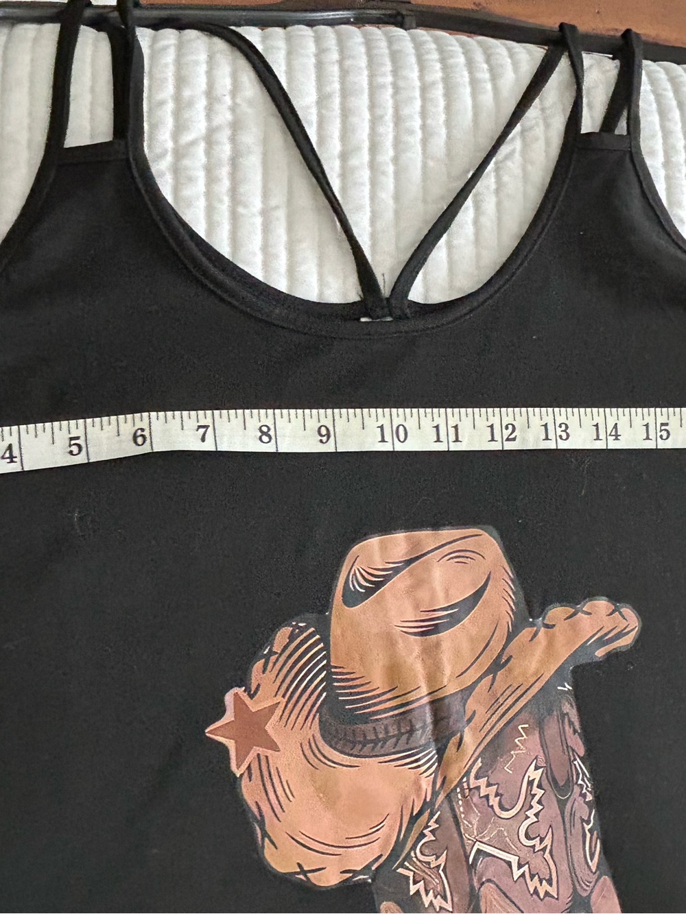 Black Tank with Cowboy Hat & Boots Graphic - Picture 12 of 12